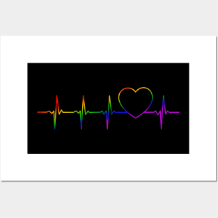 LGBT Heartbeat Gift For Proud Gays & Lesbians Posters and Art